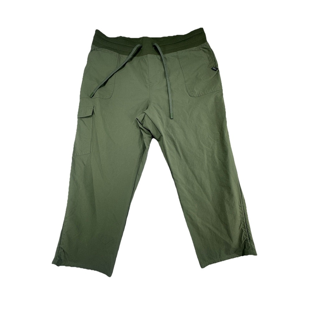Eddie Bauer Women Pants Size 12/XL‎  Olive Green/teal Nylon  Hiking Capri Lot 2